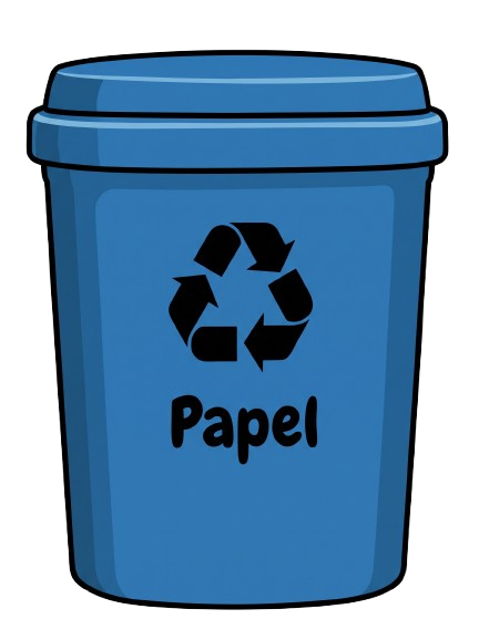 Lixeira azul: papel e papelão