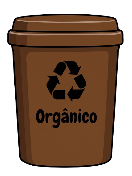 Lixeira marrom: lixo orgânico