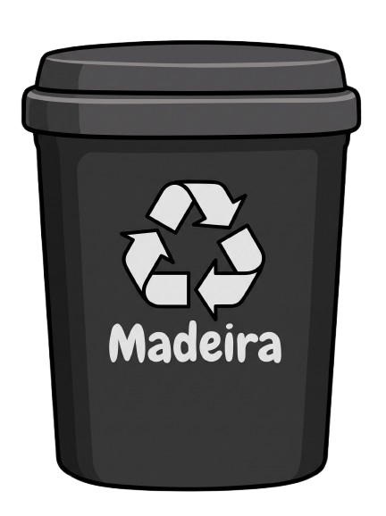Lixeira preta: madeira