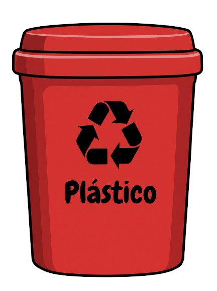 Lixeira vermelha: plástico